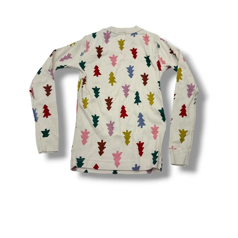 Hanna Andersson Long John Pajama Set Kids Size 6-7 Trees Print Sleepwear‎